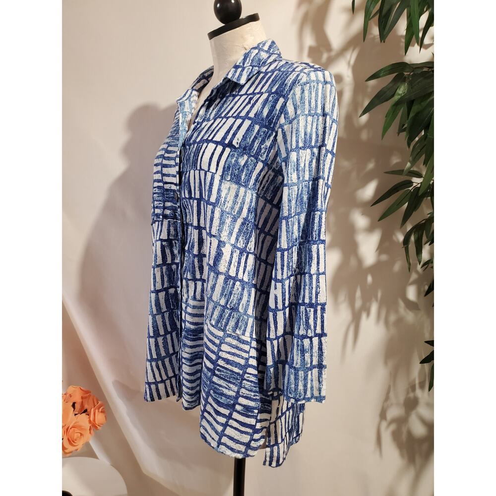 Habitat Clothes to Live in Asymmetrical Shell Button Top Size S Coastal Linen - Picture 2 of 9
